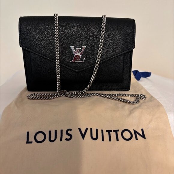 LOUIS VUITTON MYLOCKME Mini Chain Pochette with Silver Strap (43") & Dust Bag - Picture 1 of 16